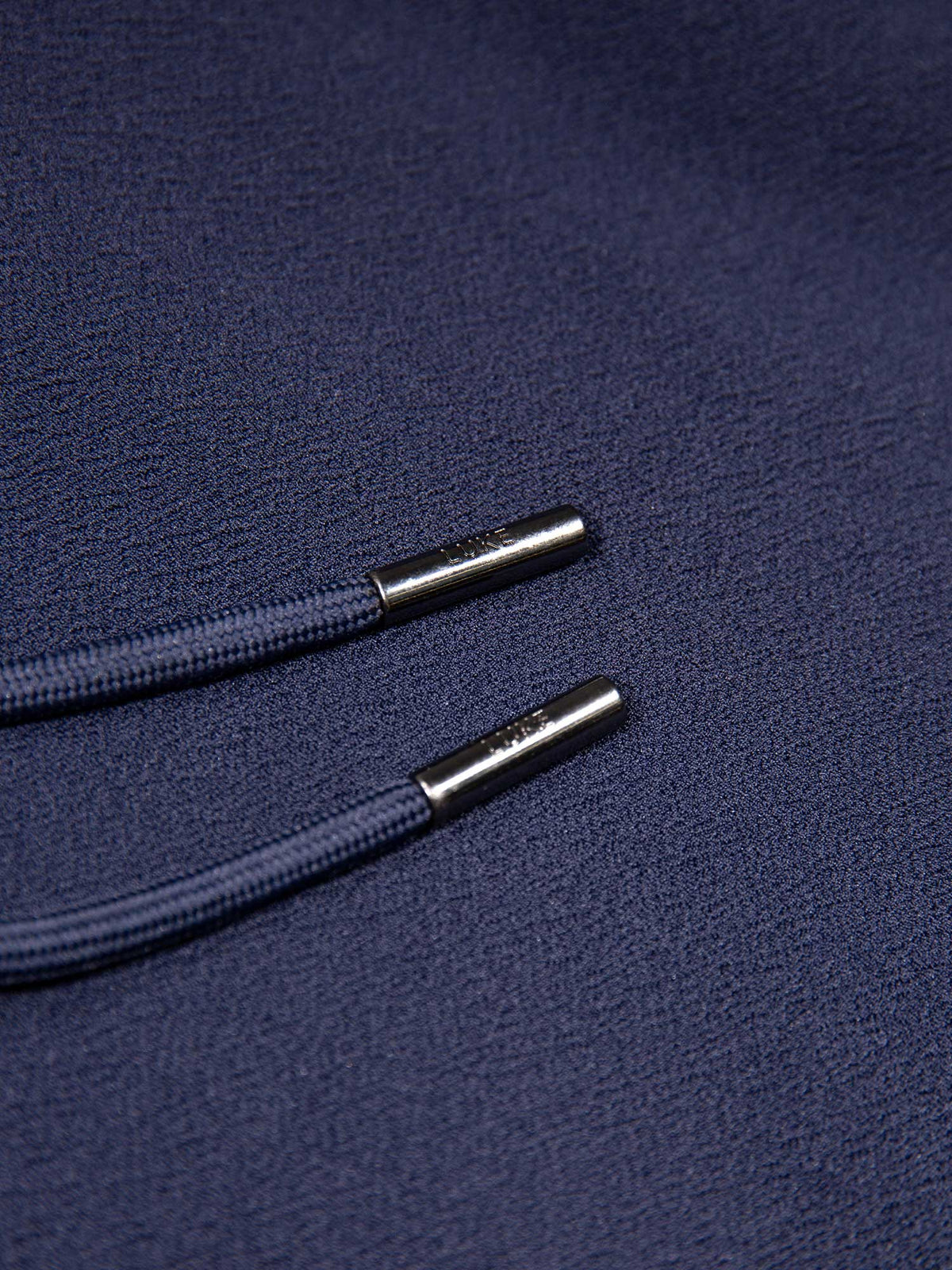 Men's navy shorts with drawstring waistband, detail view 1