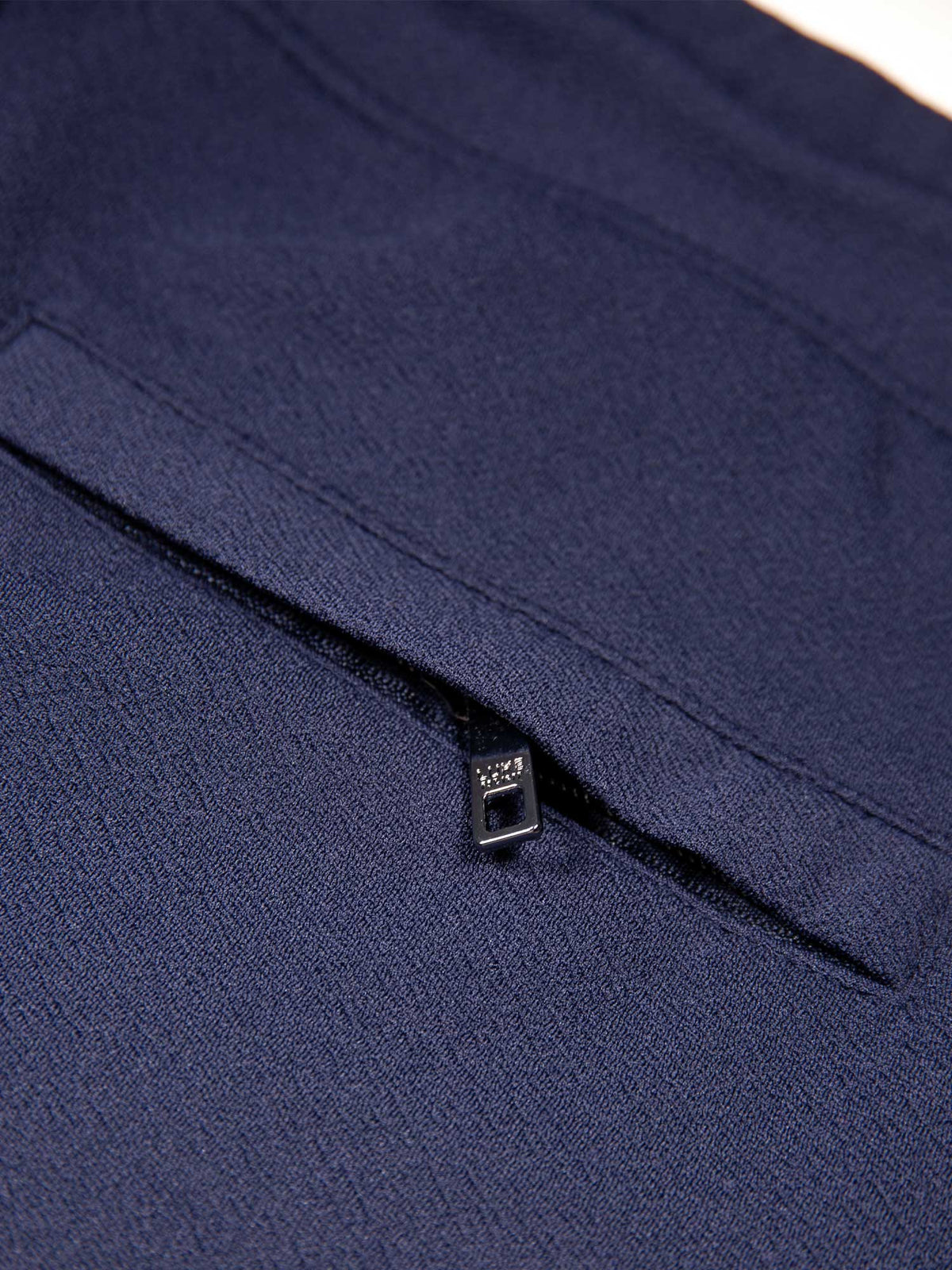 Men's navy shorts with drawstring waistband, detail view 3