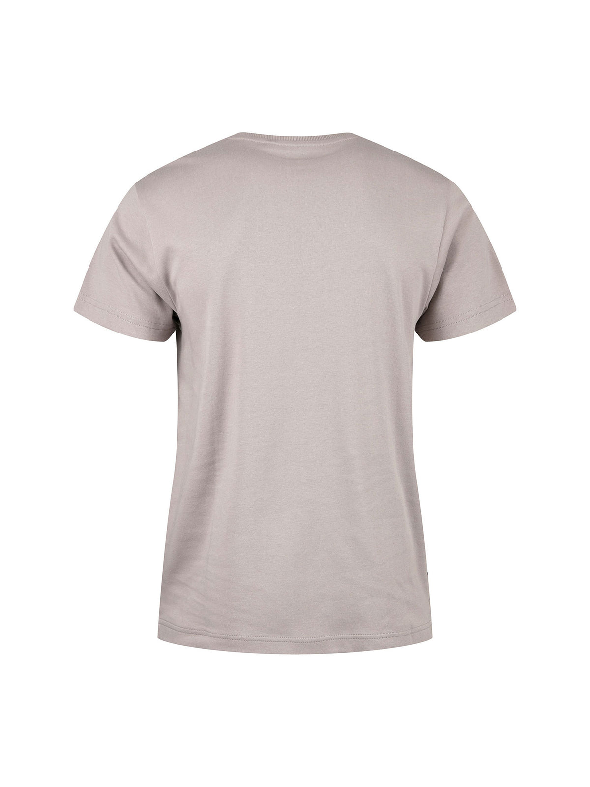 Men's grey t-shirt with crew neck and short sleeves - back view.