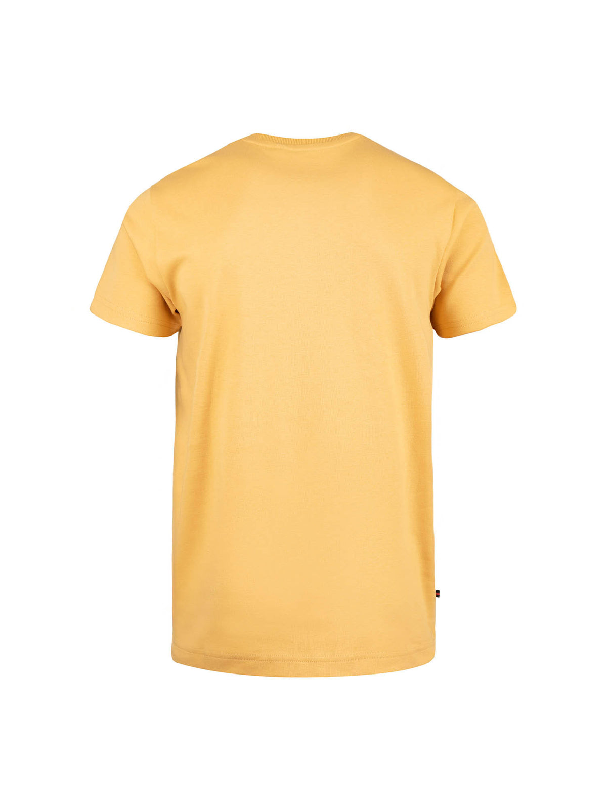 Men's yellow t-shirt with crew neck and short sleeves.