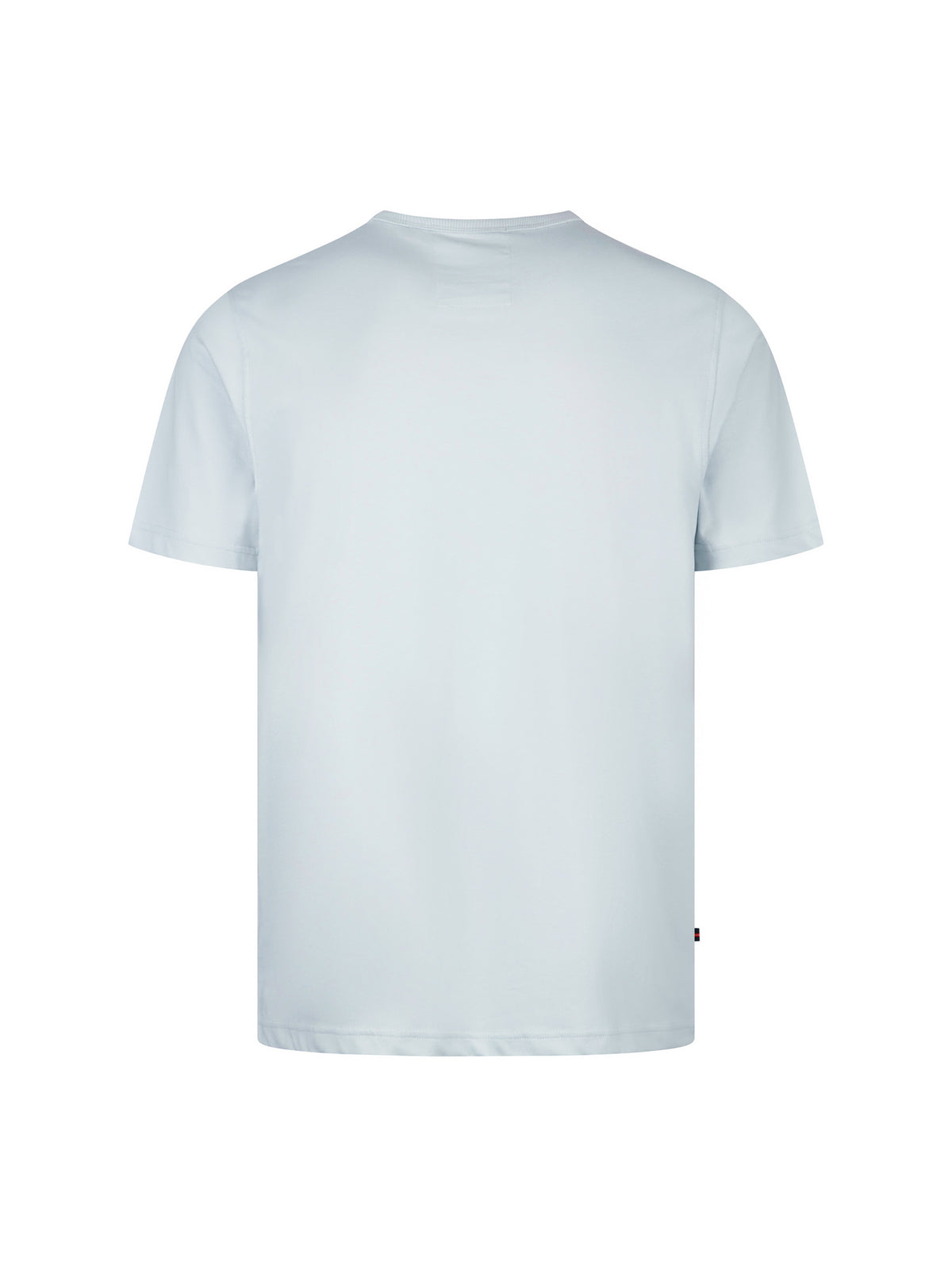 Men's blue-1 t-shirt with crew neck and short sleeves, side view