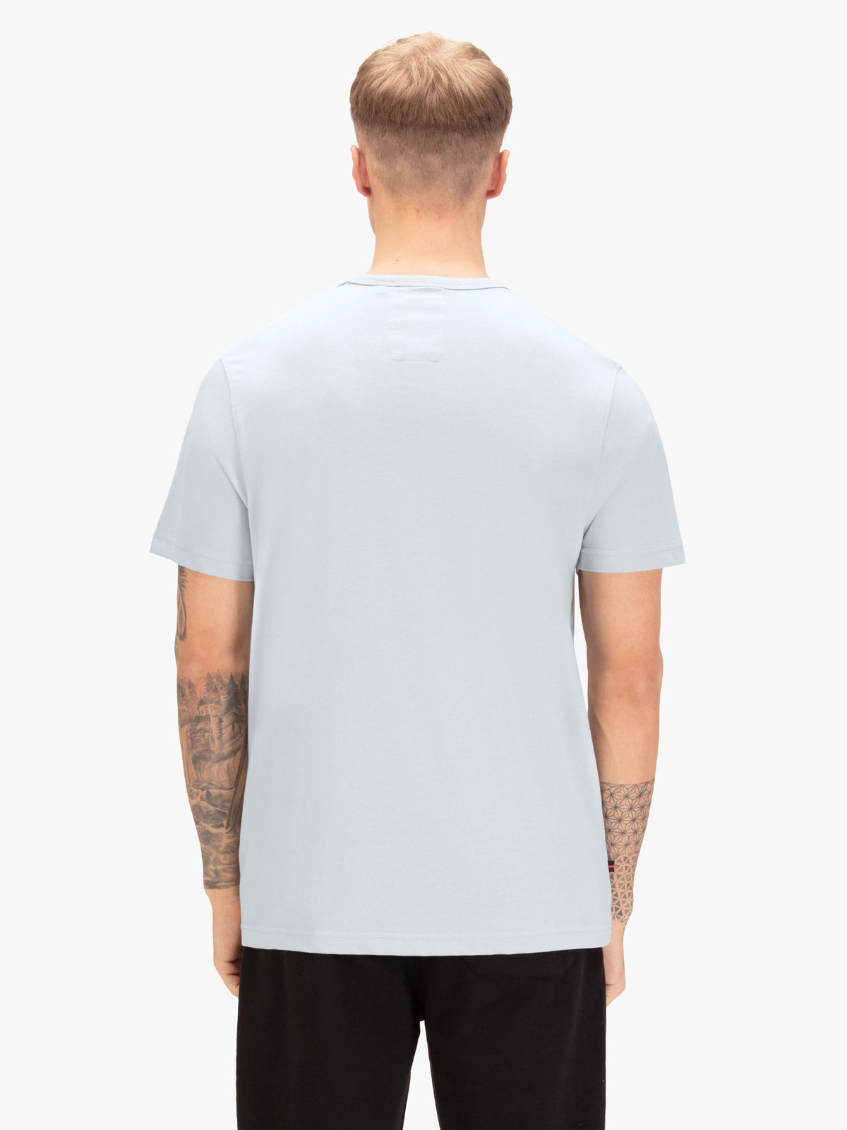 Men's blue-1 t-shirt with crew neck and short sleeves, detail view 1