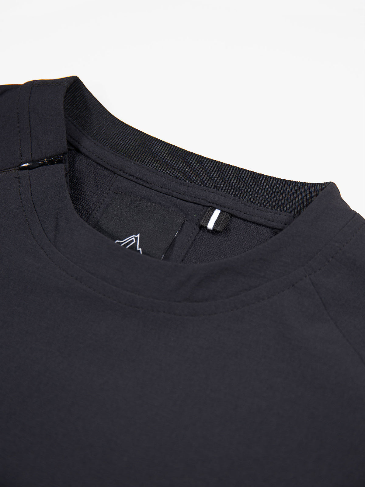 Men's black sweatshirt with crew neck, detail view 1