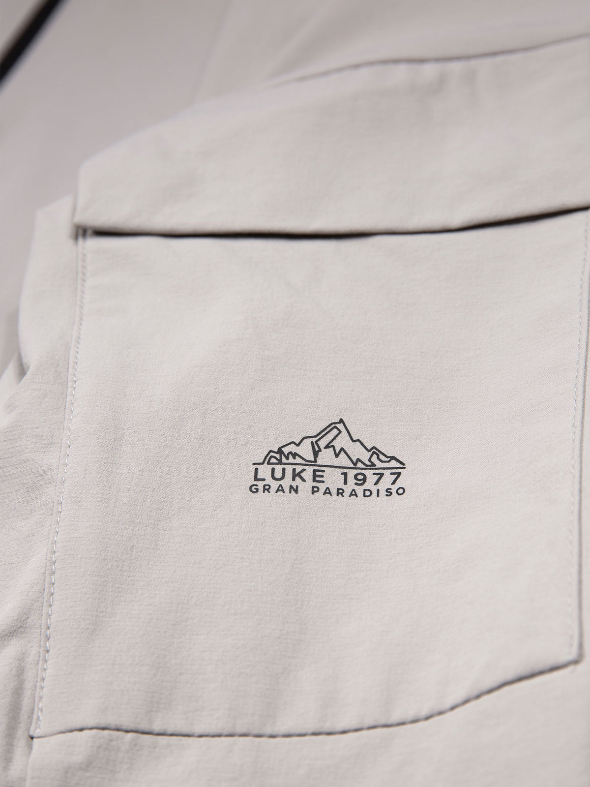 Men's grey sweatshirt with quarter-zip neck, detail view 3