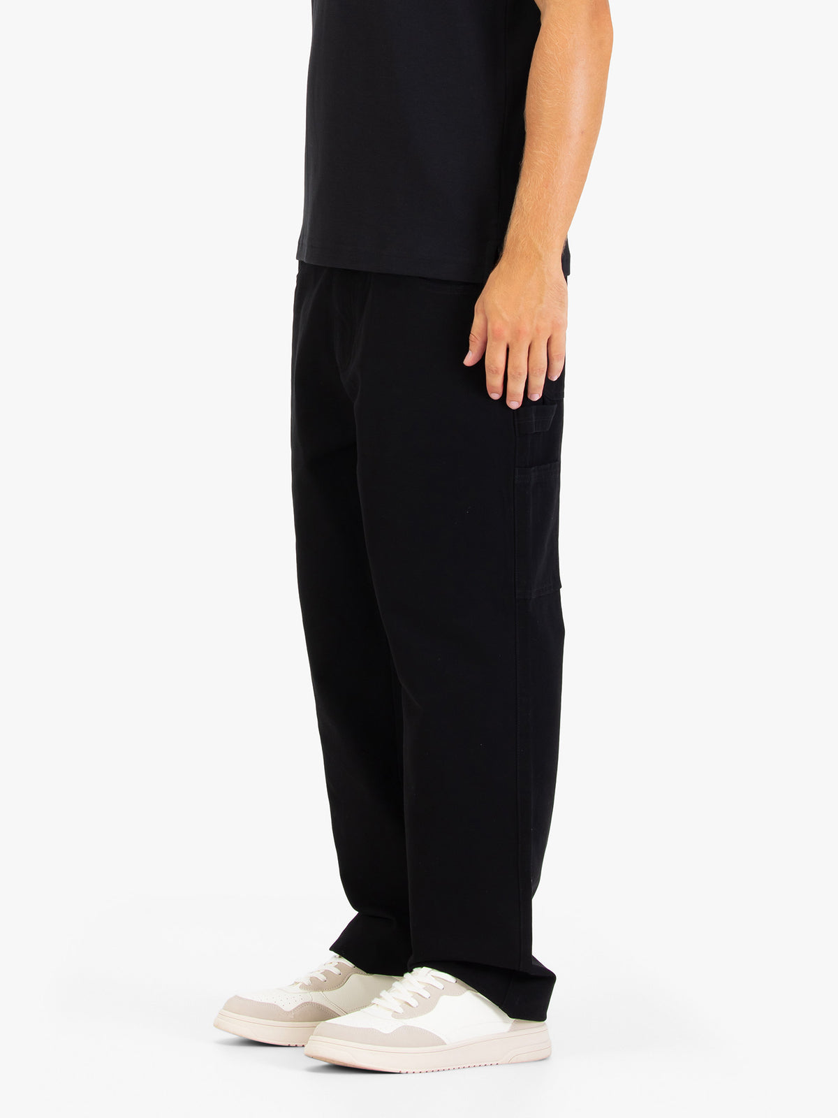 Men's black trousers.