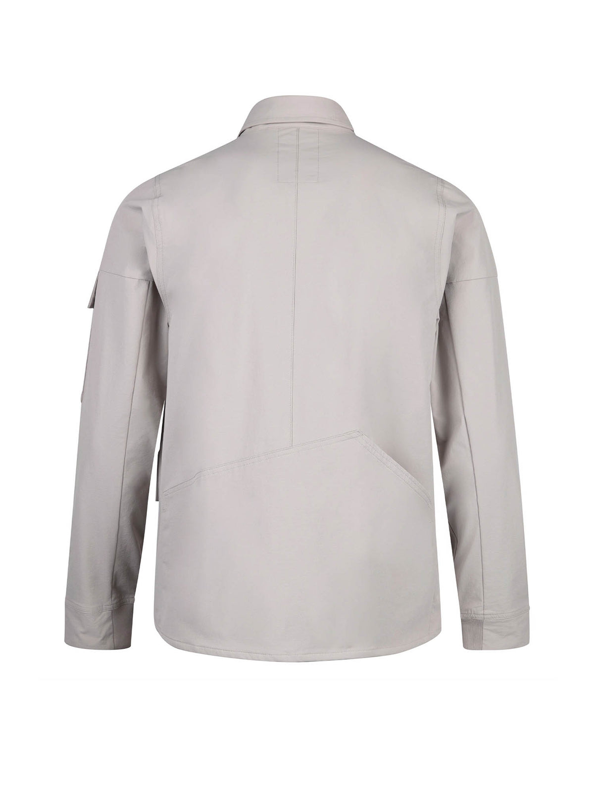 Back of cement grey LUKE 1977 Canavese technical nylon shirt