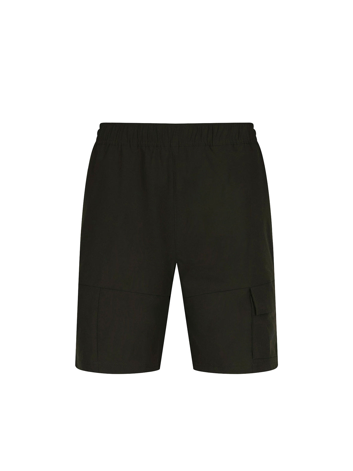 Men's green shorts with drawstring waistband.