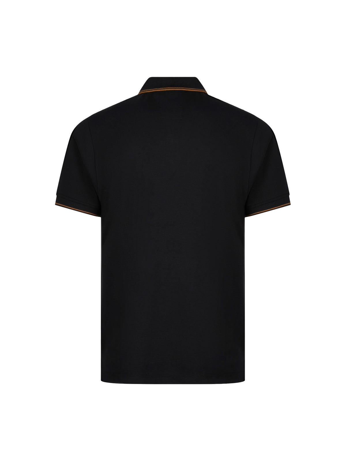 Texas Tip Cotton Pique Zip Neck Polo Shirt - Black