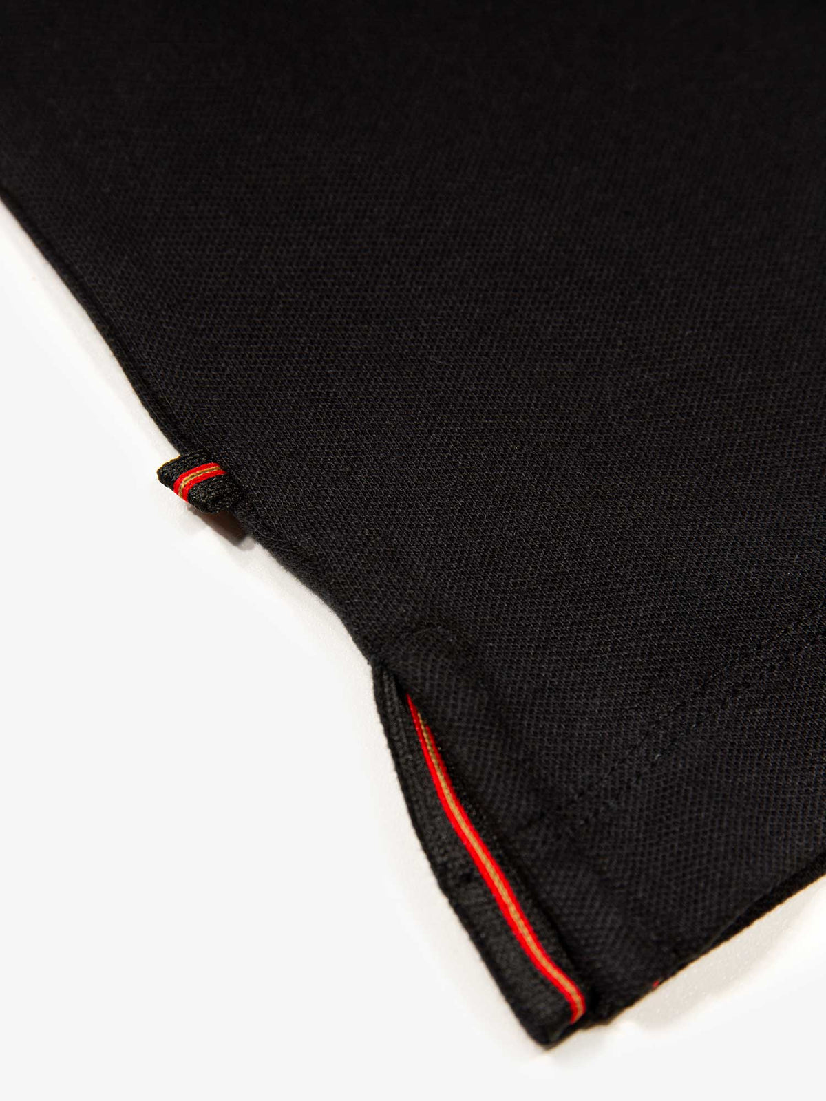 Texas Tip Cotton Pique Zip Neck Polo Shirt - Black