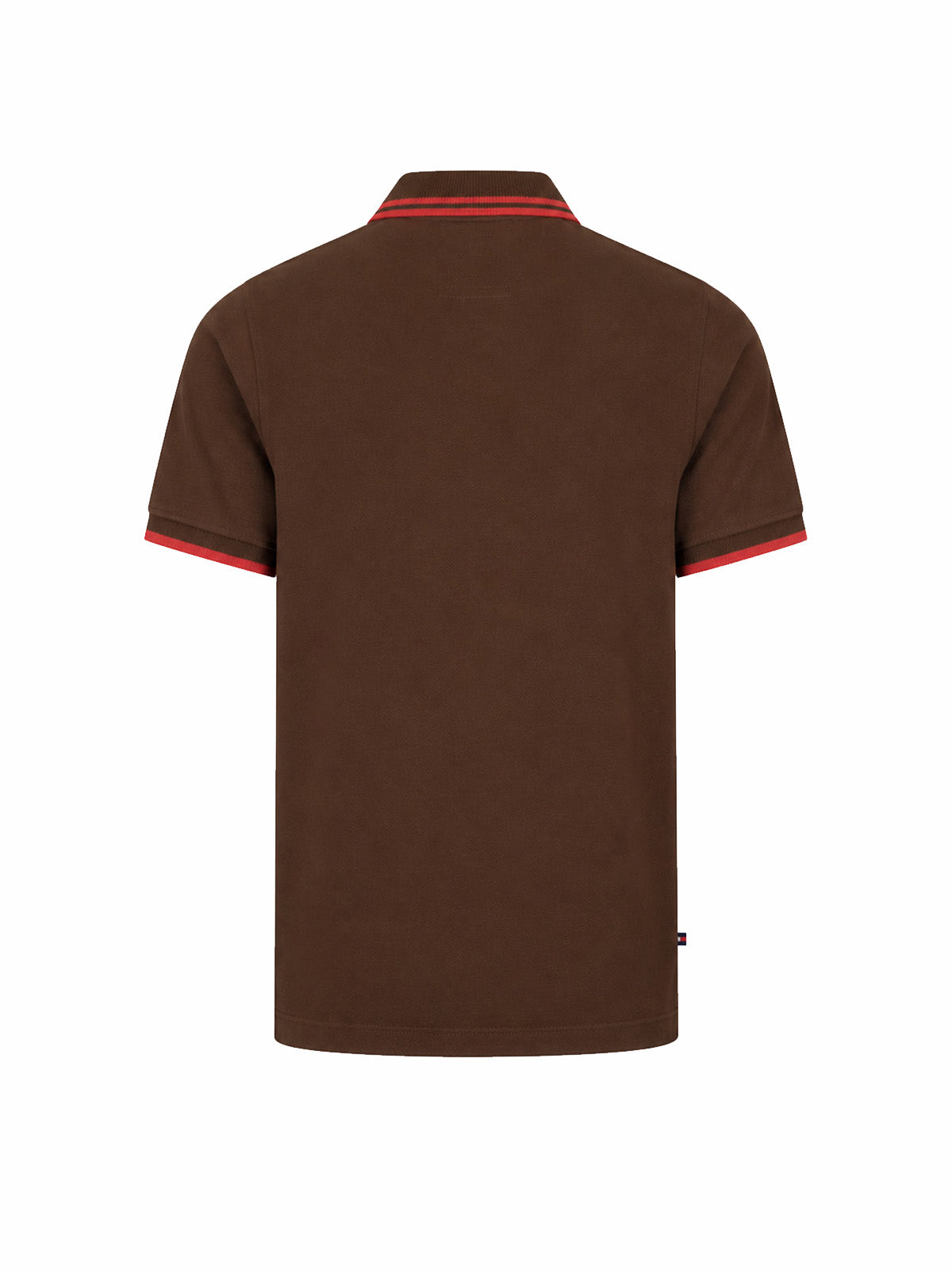 Texas Tip Cotton Pique Zip Neck Polo Shirt - Chocolate