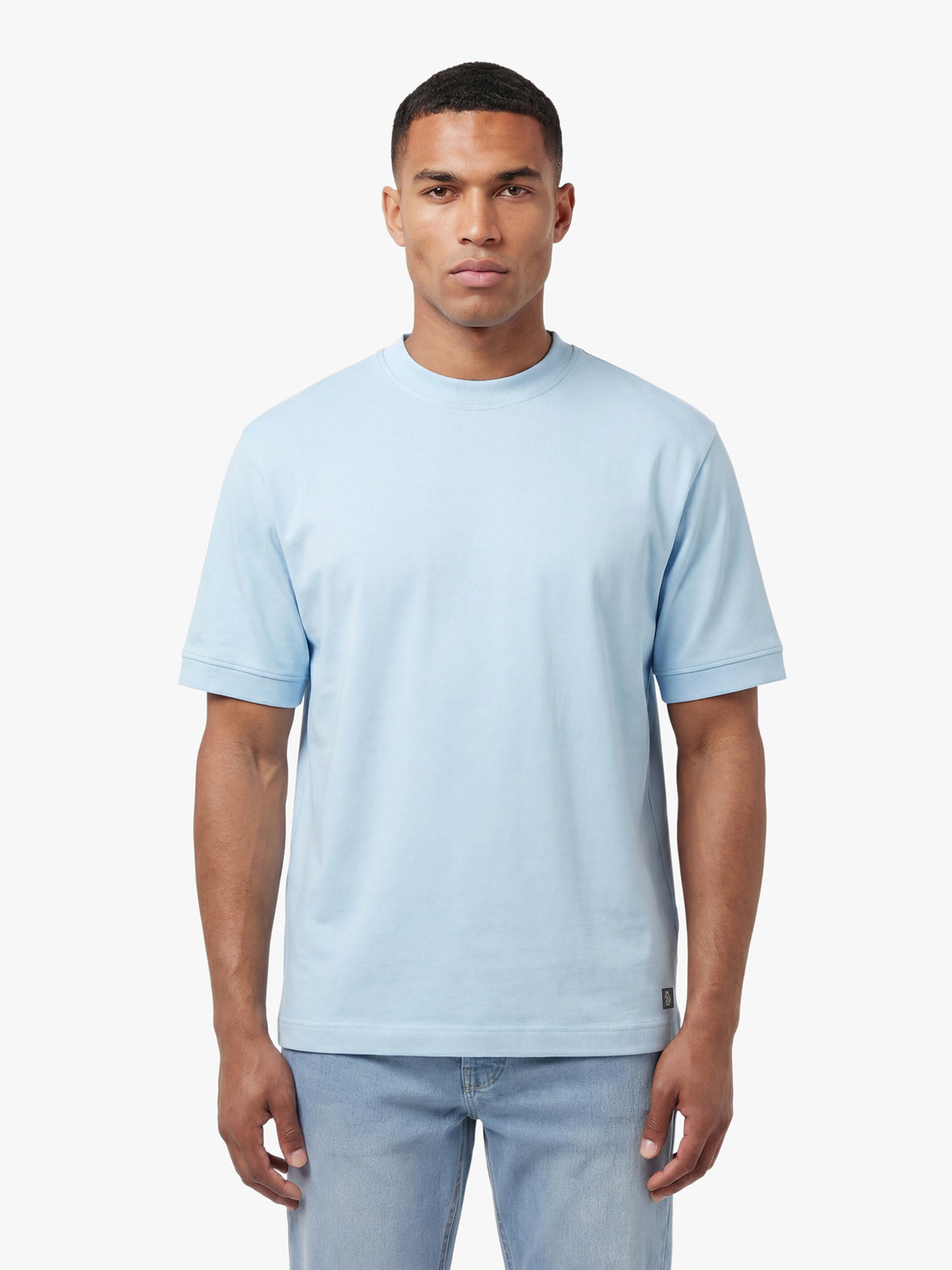 Dapper Schnapper Relaxed Fit Rib Cuff T-Shirt - Sky Blue