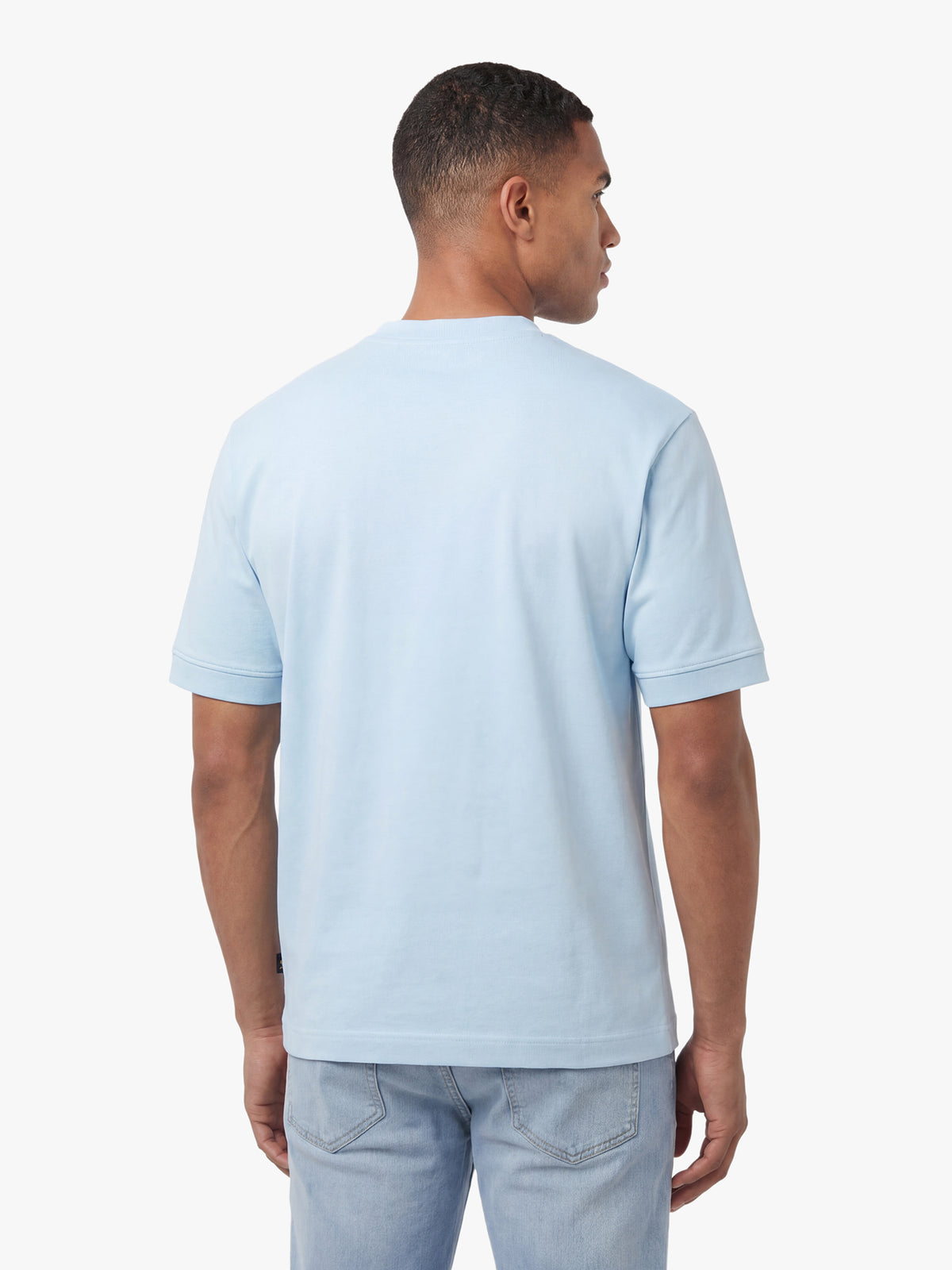 Dapper Schnapper Relaxed Fit Rib Cuff T-Shirt - Sky Blue