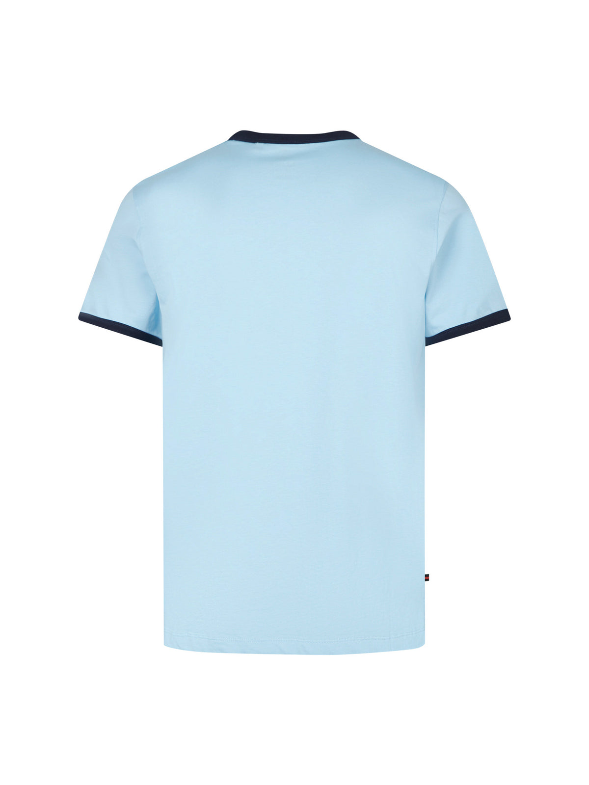 Men's blue t-shirt with crew neck and short sleeves, detail view 3