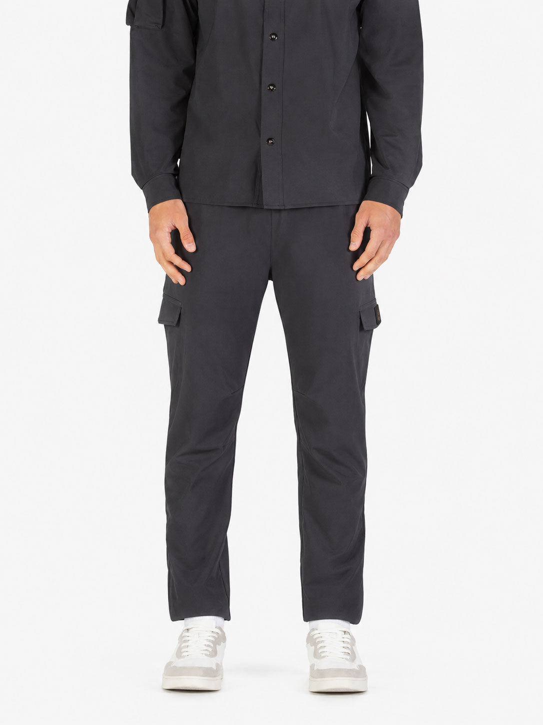 Semantic Pocket Detail Cargo Trousers - Charcoal