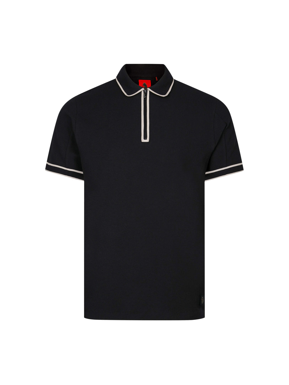VESUVIUS ZIP NECK WAFFLE POLO
