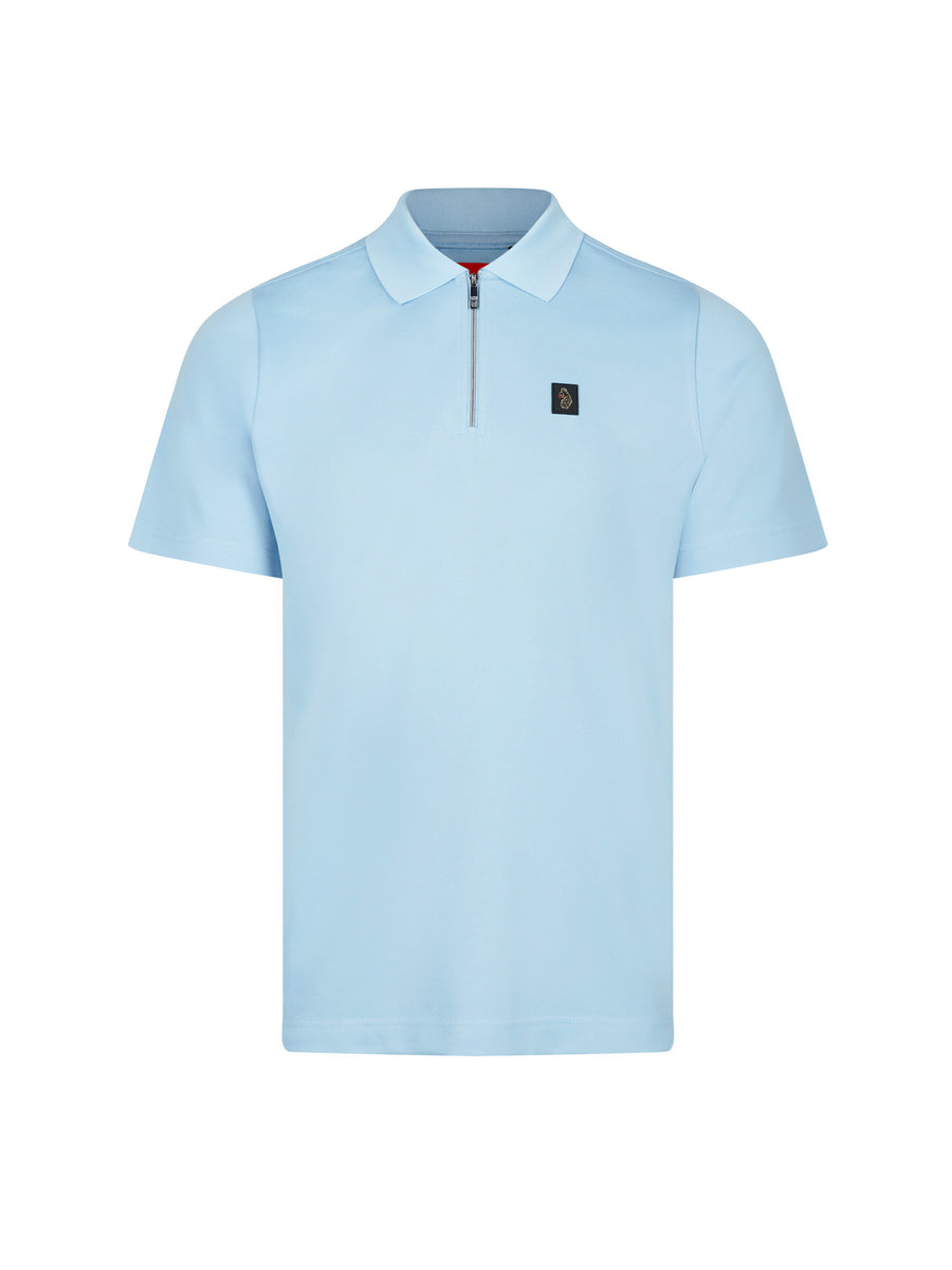 Men's Blue Quarter Zip Polo Shirt | Turret | Luke 1977 – Luke1977