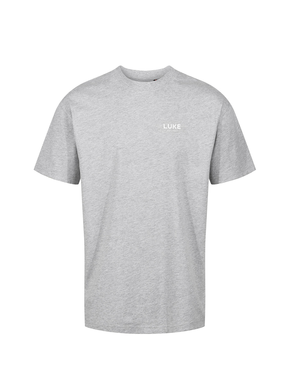 Men's relaxed-fit grey t-shirt with crew neck and short sleeves - front view.