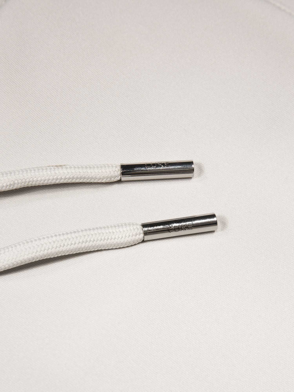 Men's grey shorts with drawstring waistband, detail view 1