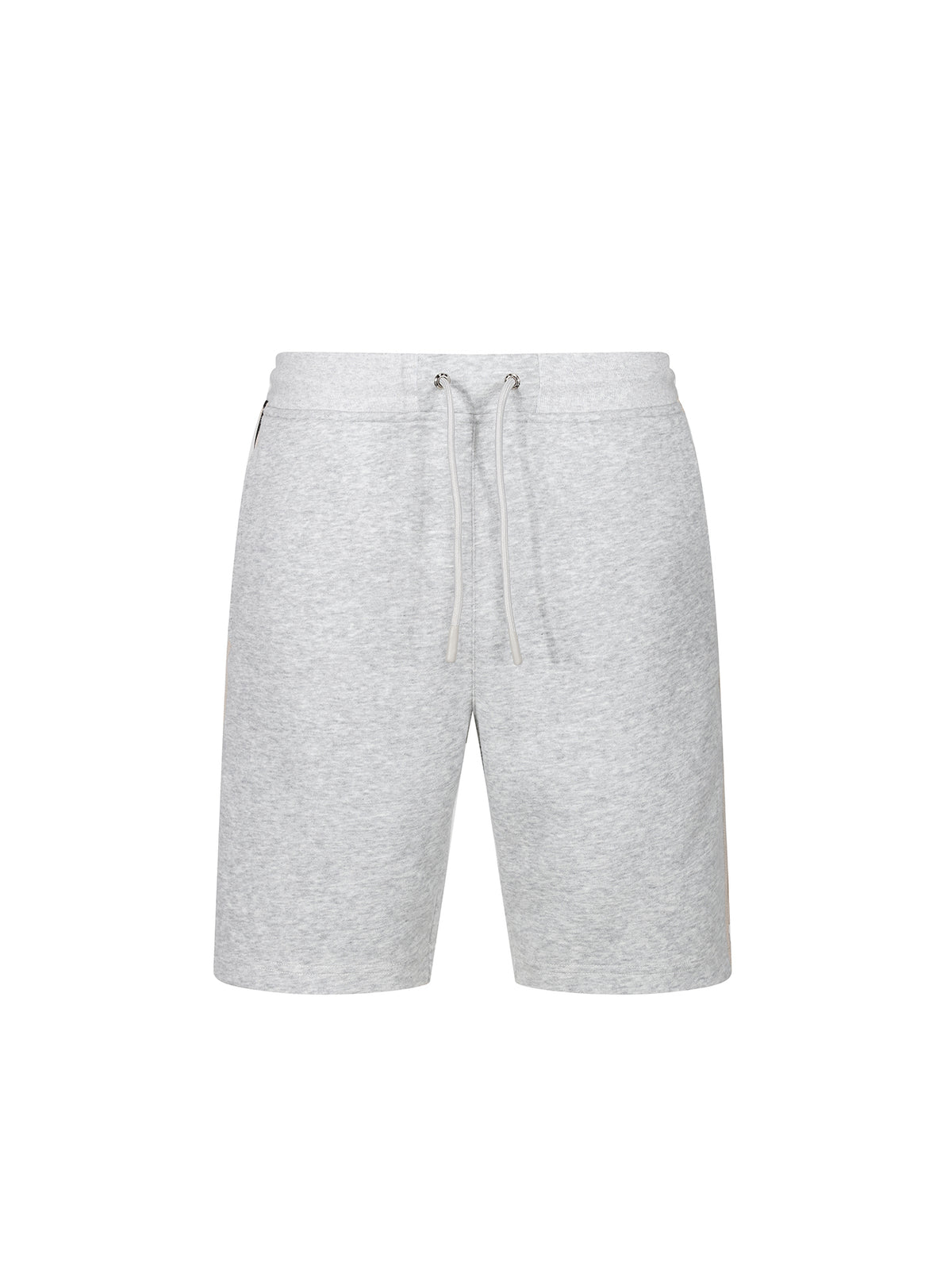 Men's grey shorts with drawstring waistband.