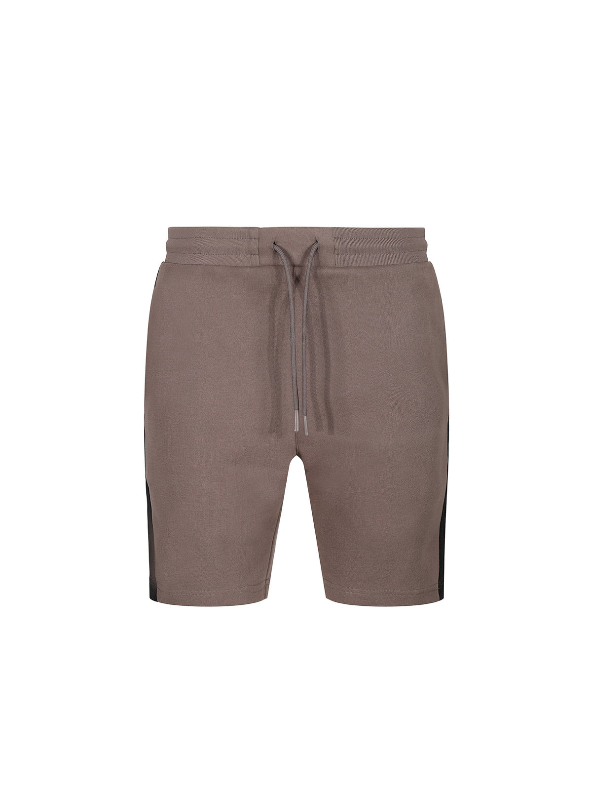 Men's brown shorts with drawstring waistband.
