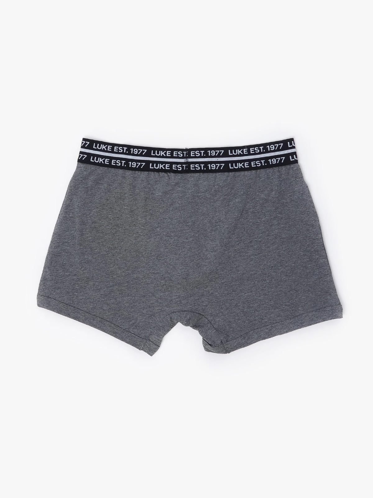 Back of grey LUKE 1977 Captain cotton boxers