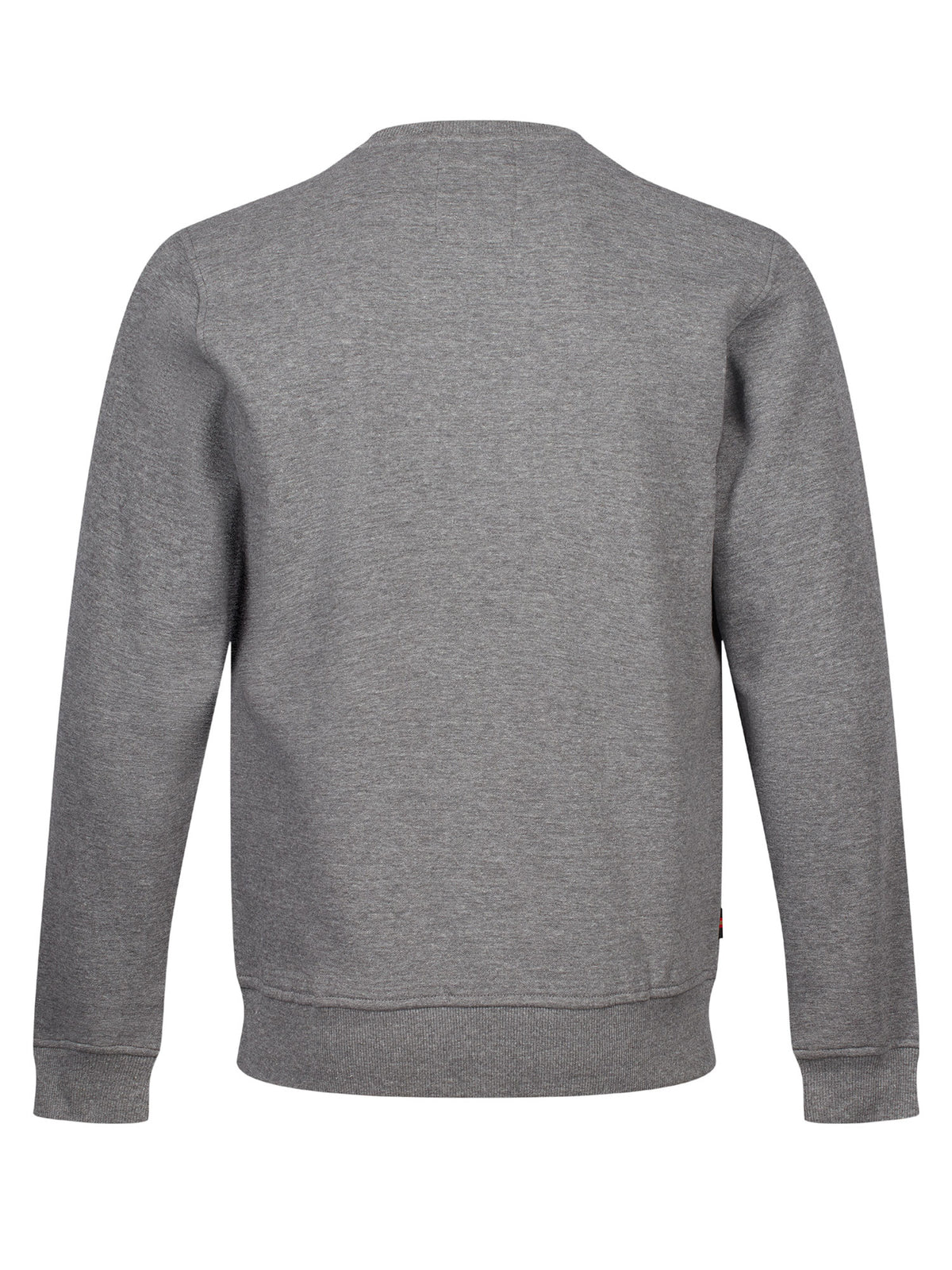 Men's grey tracksuit with crew neck sweatshirt and matching joggers.