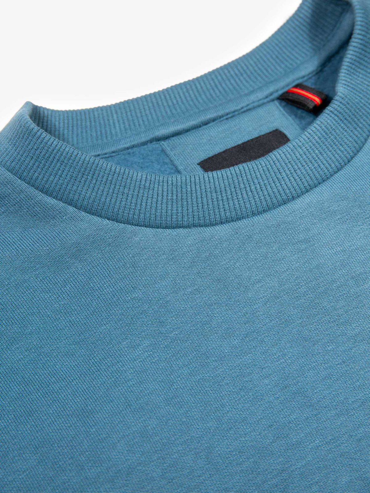 Men's blue sweatshirt with crew neck, detail view 2