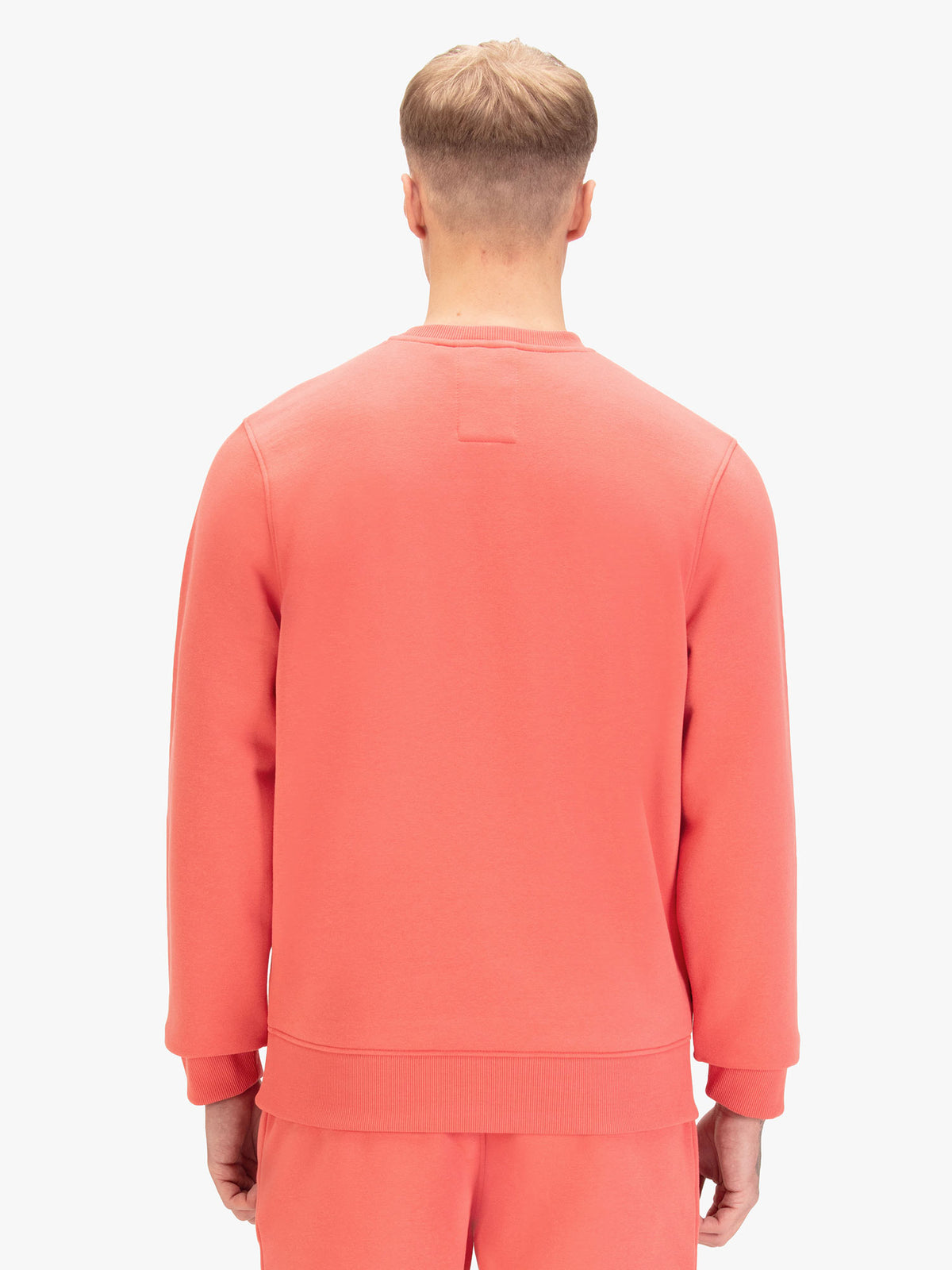 Men's red sweatshirt with crew neck, detail view 1