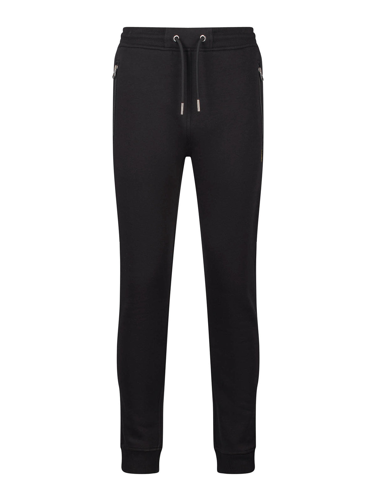 Men's black joggers.