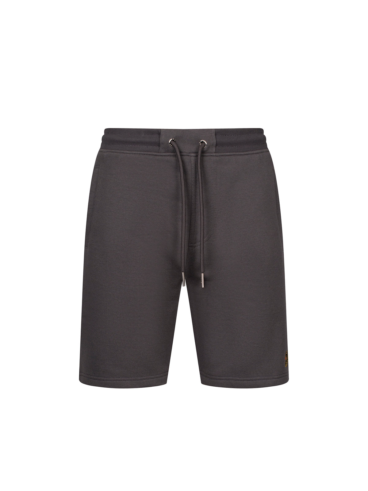 Men's grey shorts with drawstring waistband.