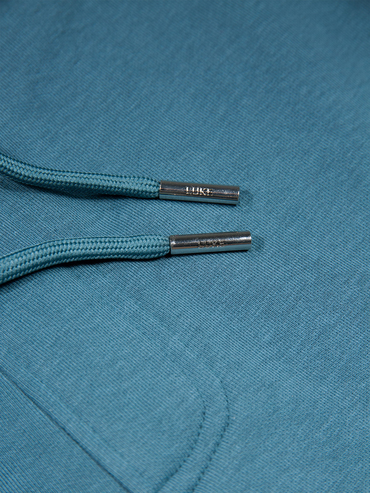 Men's blue shorts with drawstring waistband, detail view 2
