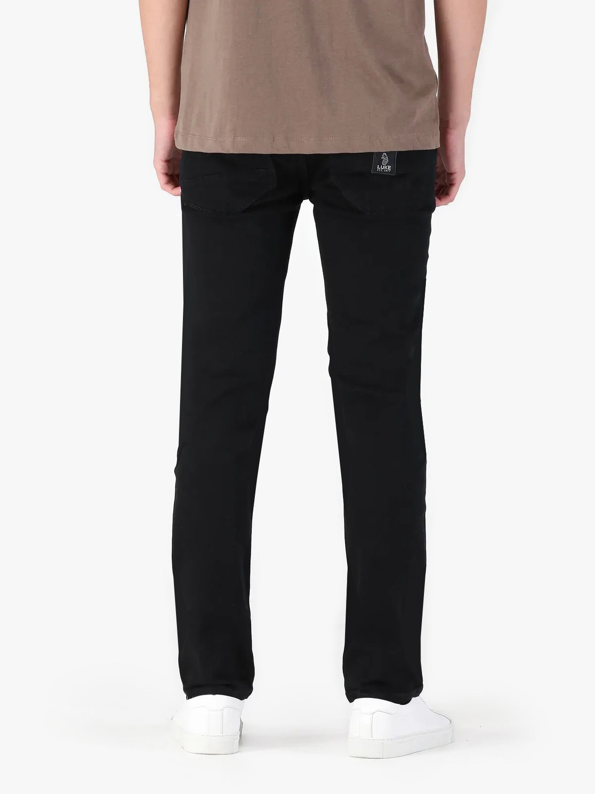 Men's black jeans.