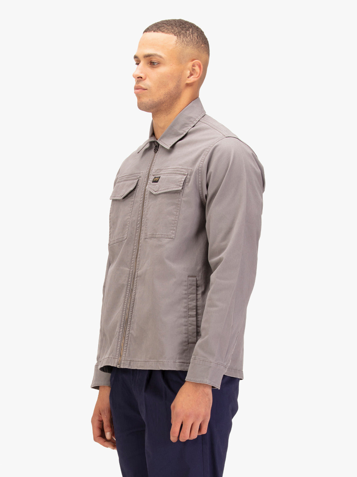 Men's grey jacket.