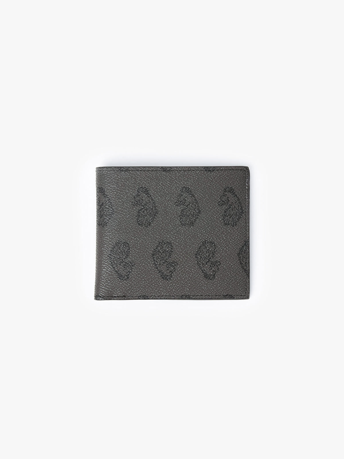 LUKE 1977 Noble men's bi-fold wallet in black with tonal lion head repeat print