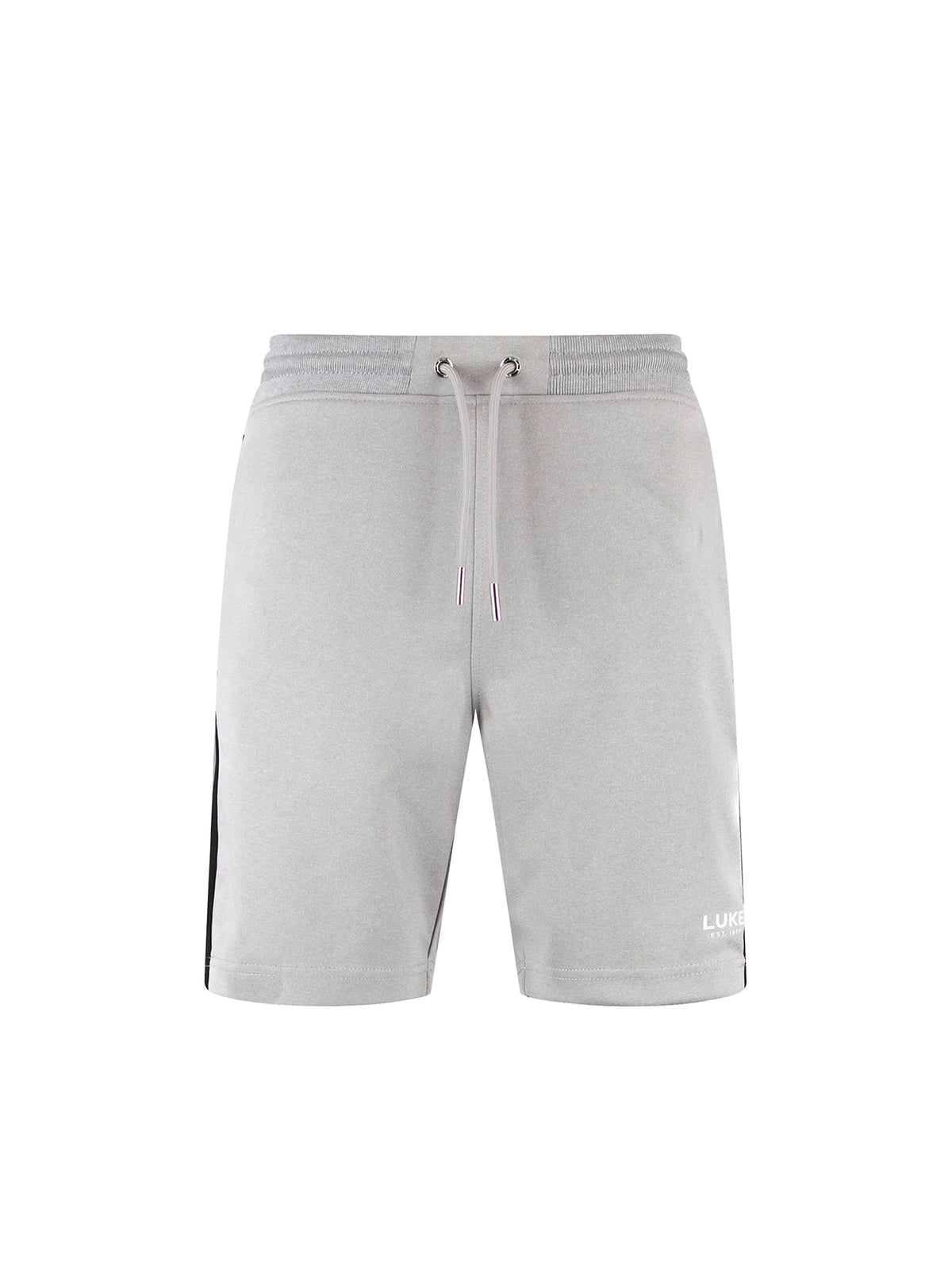 Men's grey shorts with drawstring waistband.