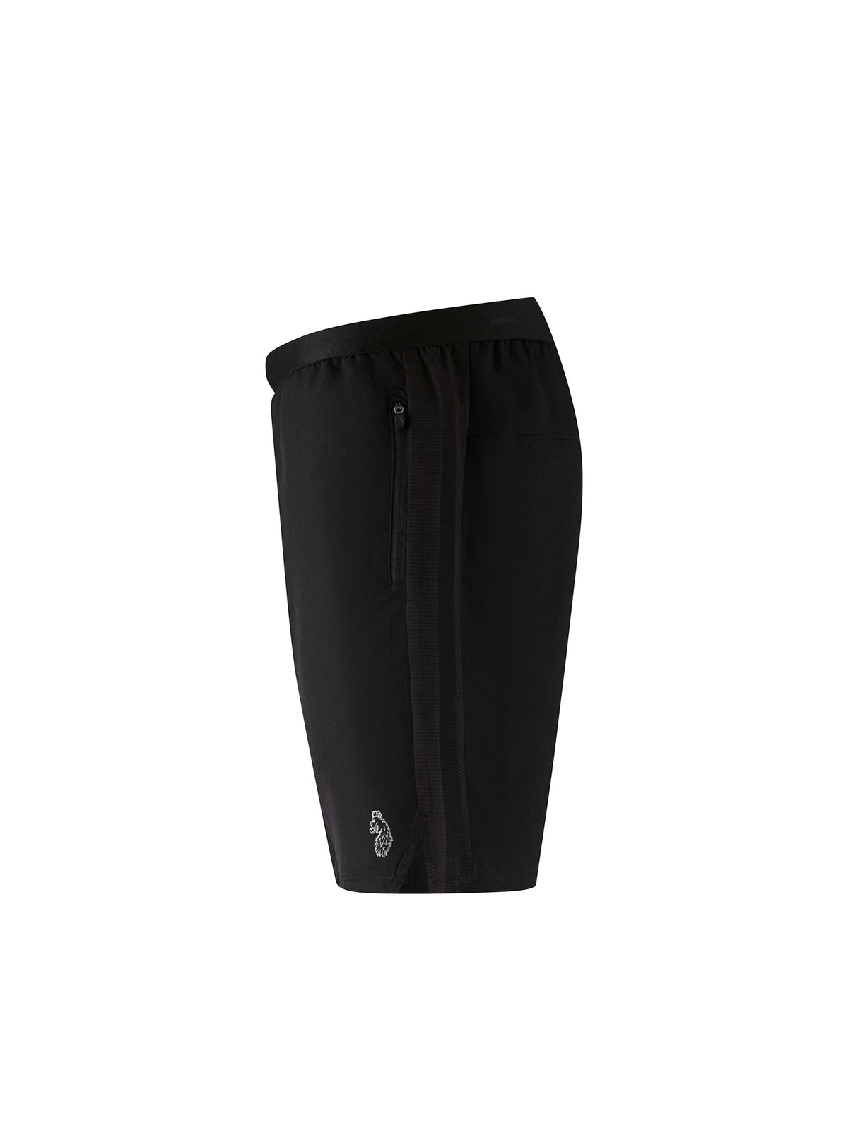Men's black shorts with drawstring waistband.
