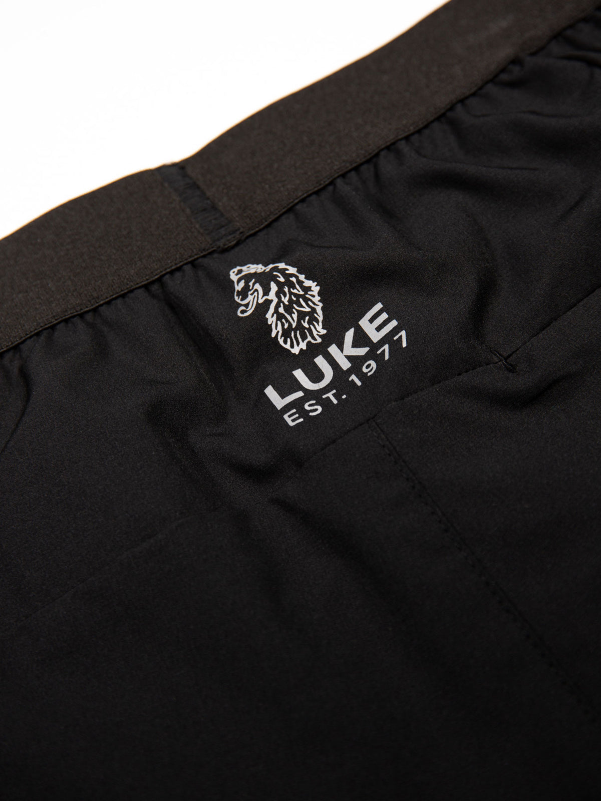 Men's black shorts with drawstring waistband.