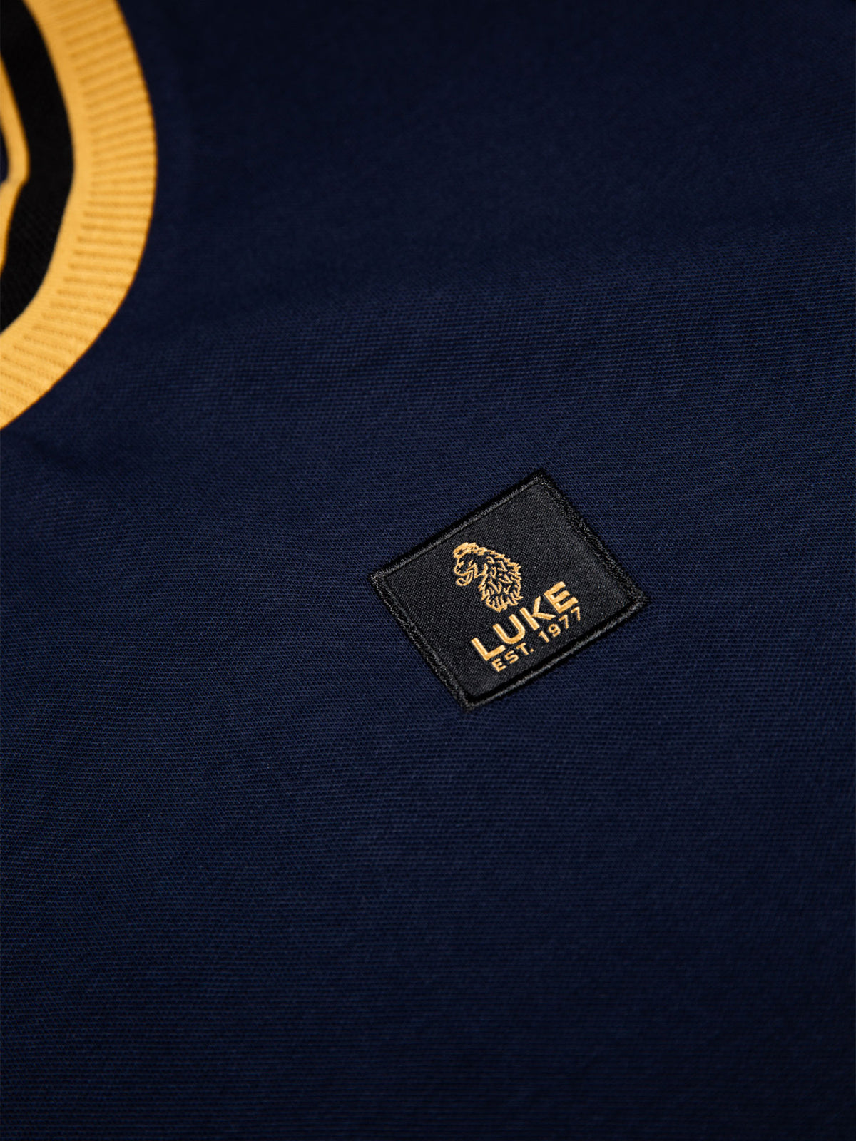 Men's navy t-shirt with crew neck and short sleeves - back view.