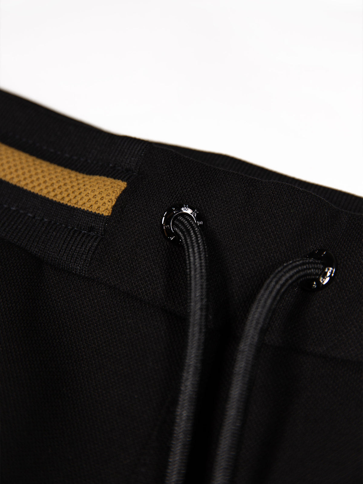 Men's black shorts with drawstring waistband.