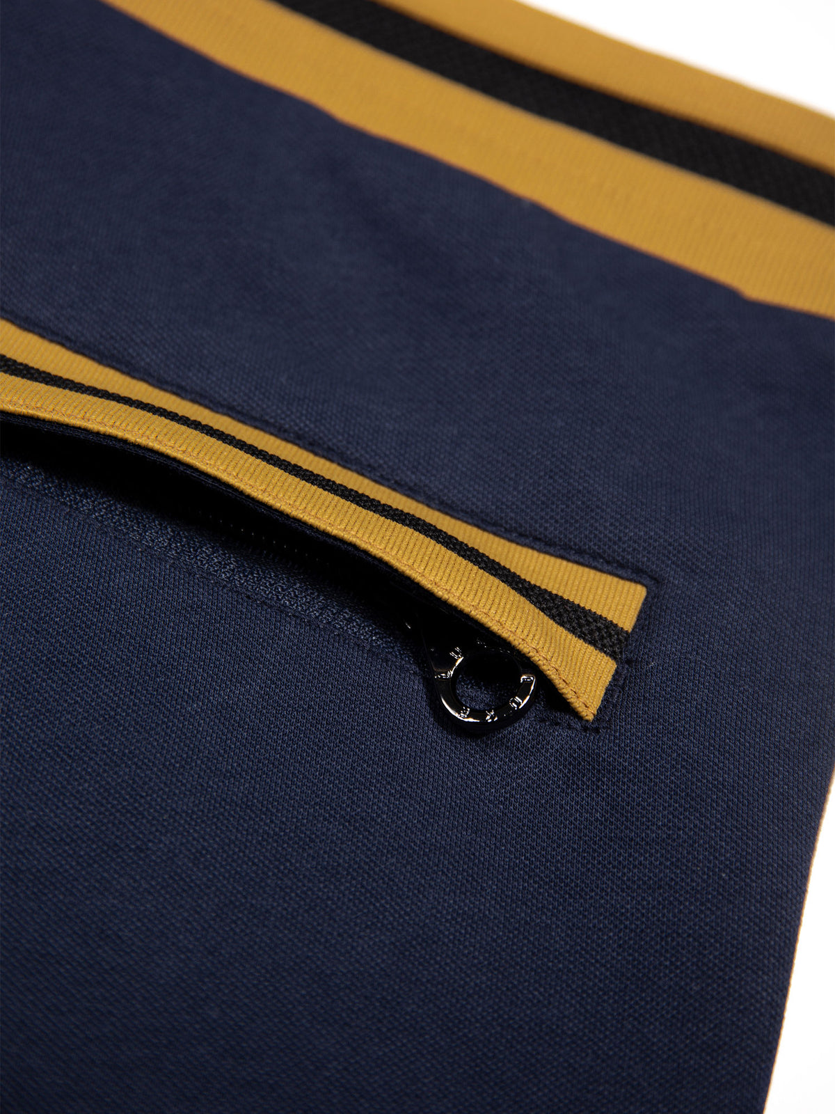 Men's navy shorts with drawstring waistband.