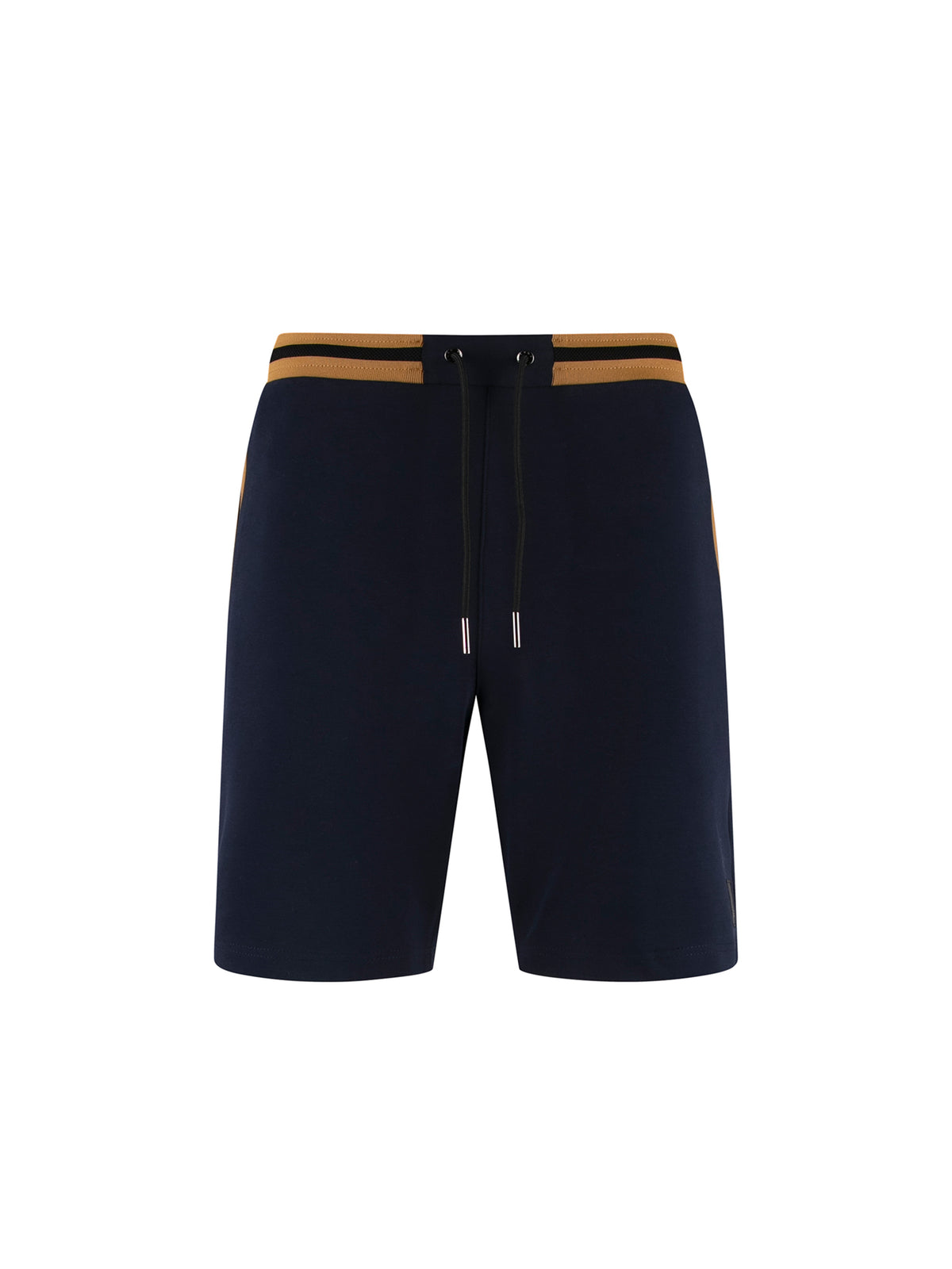 Men's navy shorts with drawstring waistband.