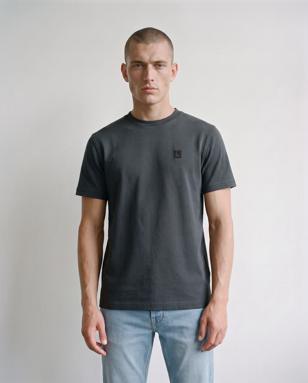 Keswick Ribbed Modal T-Shirt - Charcoal