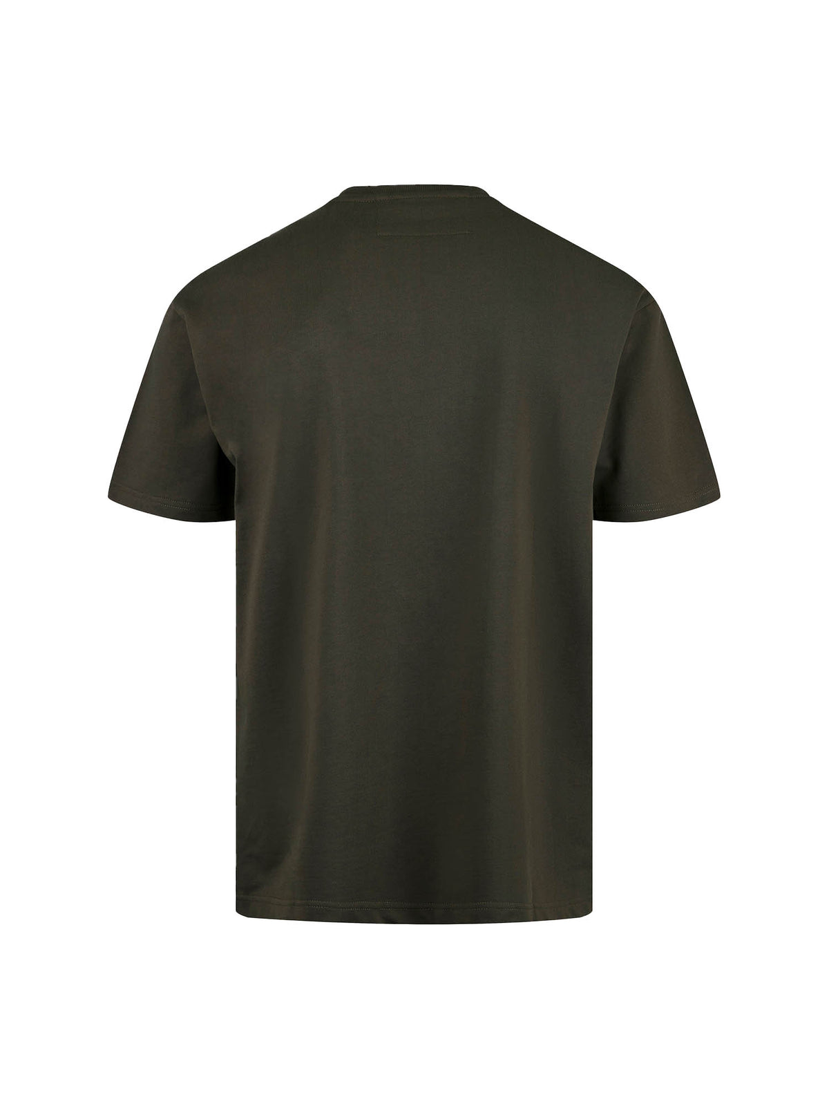 Men's green t-shirt with crew neck and short sleeves.