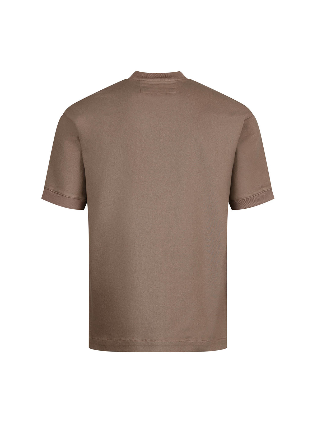 Men's brown t-shirt with crew neck and short sleeves.