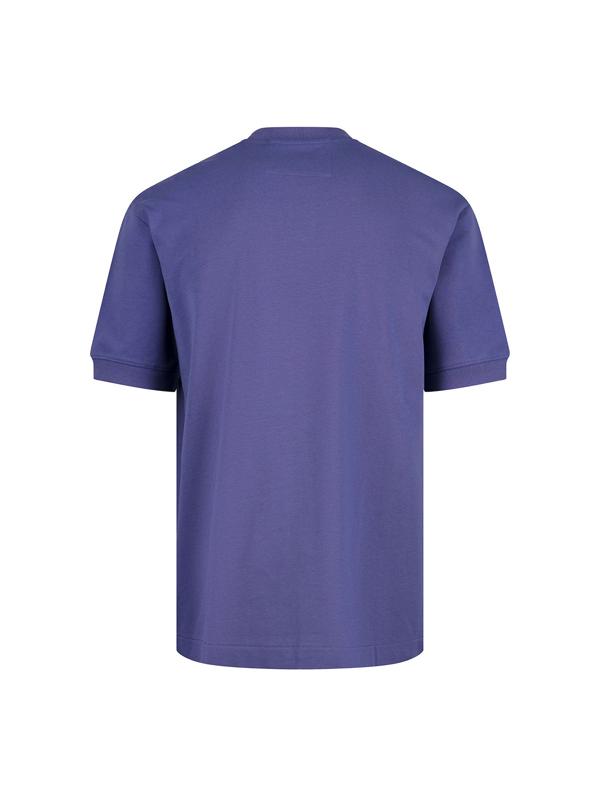 Men's purple t-shirt with crew neck and short sleeves.