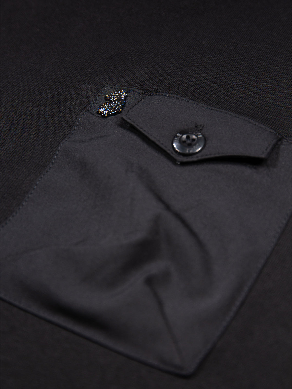 Men's black t-shirt with crew neck and short sleeves - detail view 1.