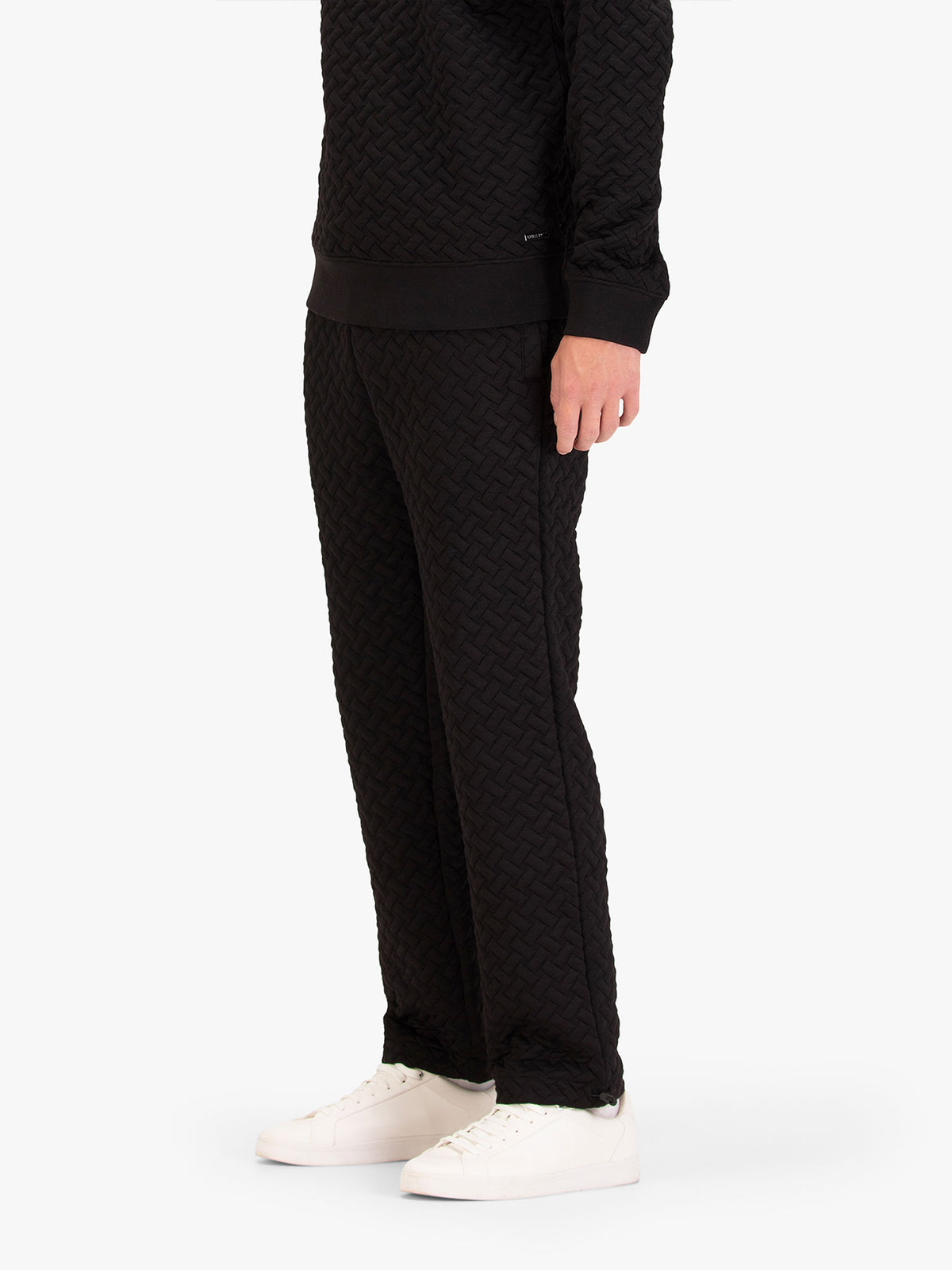 Men's black joggers.