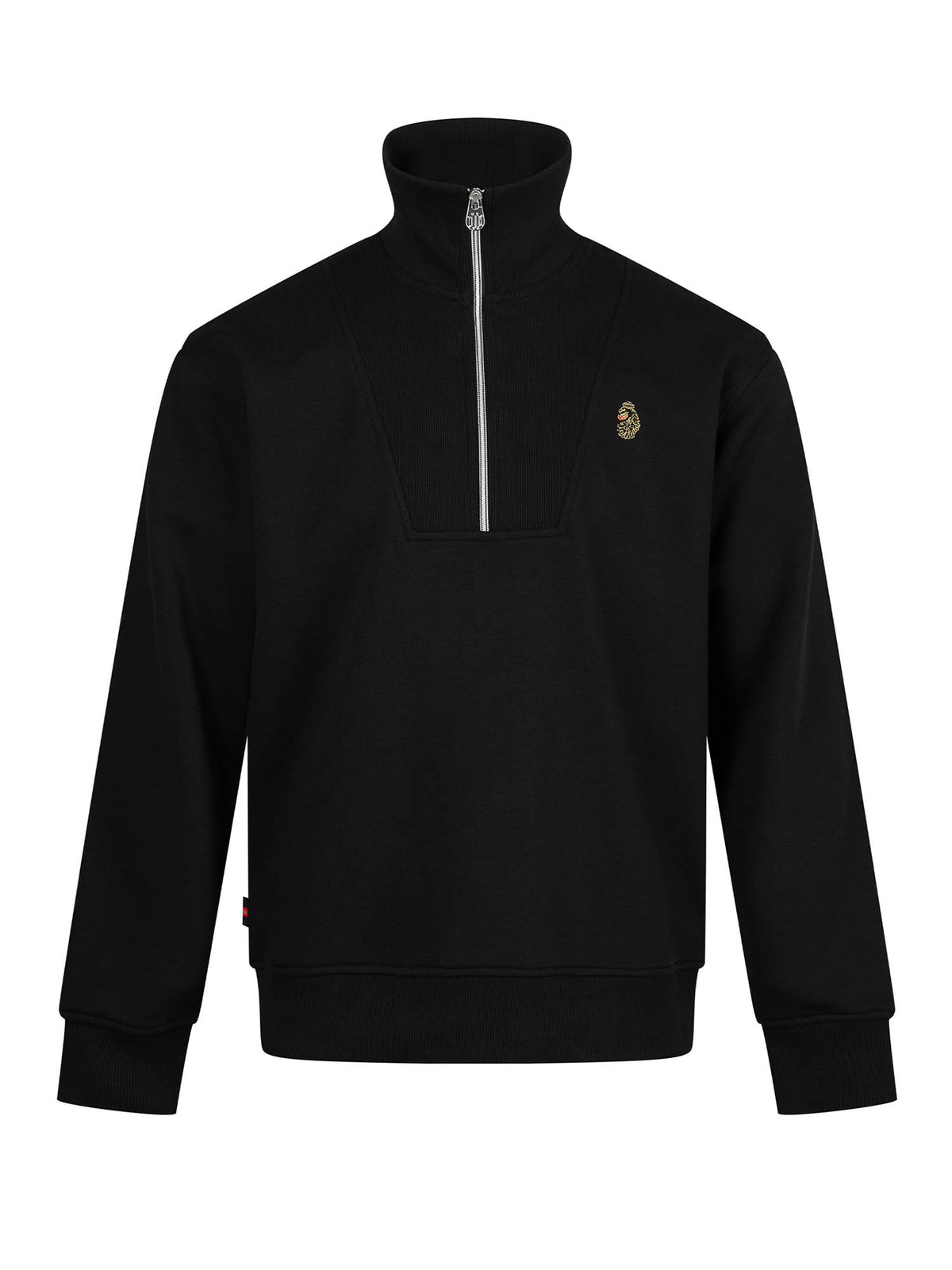 Black LUKE 1977 Jan Jose quarter zip sweatshirt with zip done up