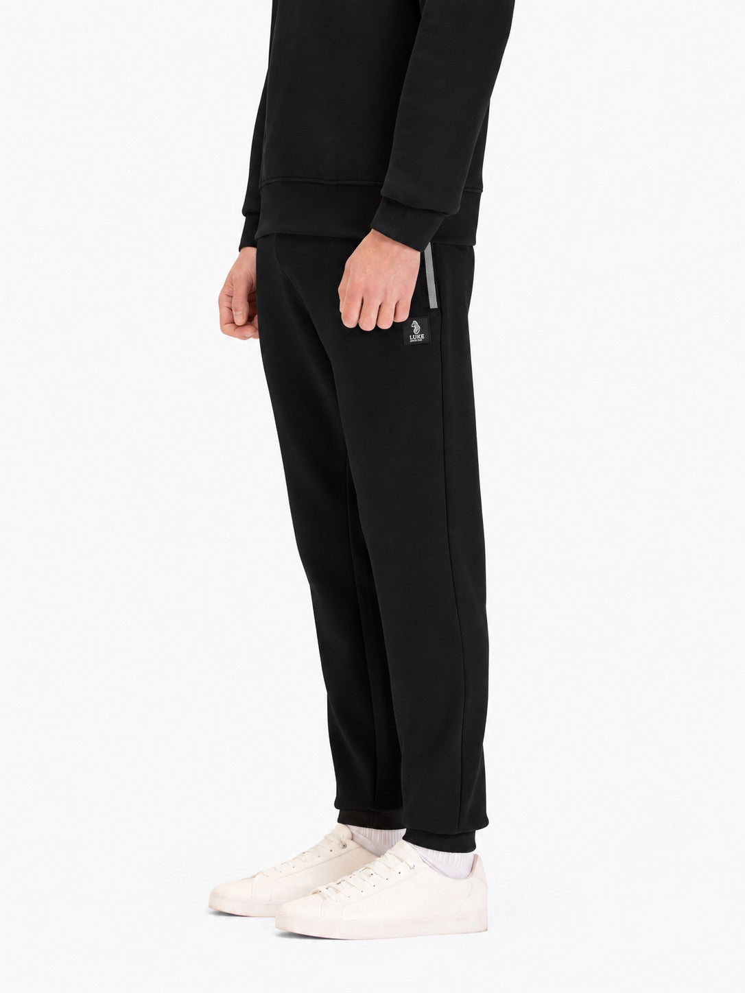 Makati Cotton Pique Joggers - Black/Silver