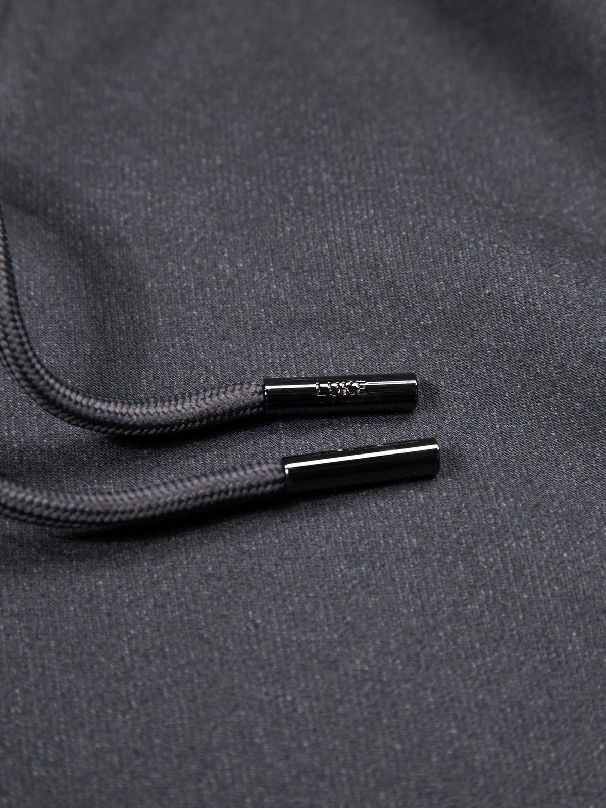 Men's grey hoodie with front pocket and drawstring hood.